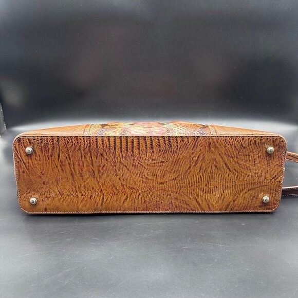 Brahmin Elaine Satchel Purse Bag Mahogany Cassaway Leather Adjustable Strap - Picture 6 of 16